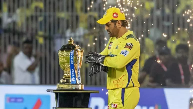 MS Dhoni Captaincy winning trophy