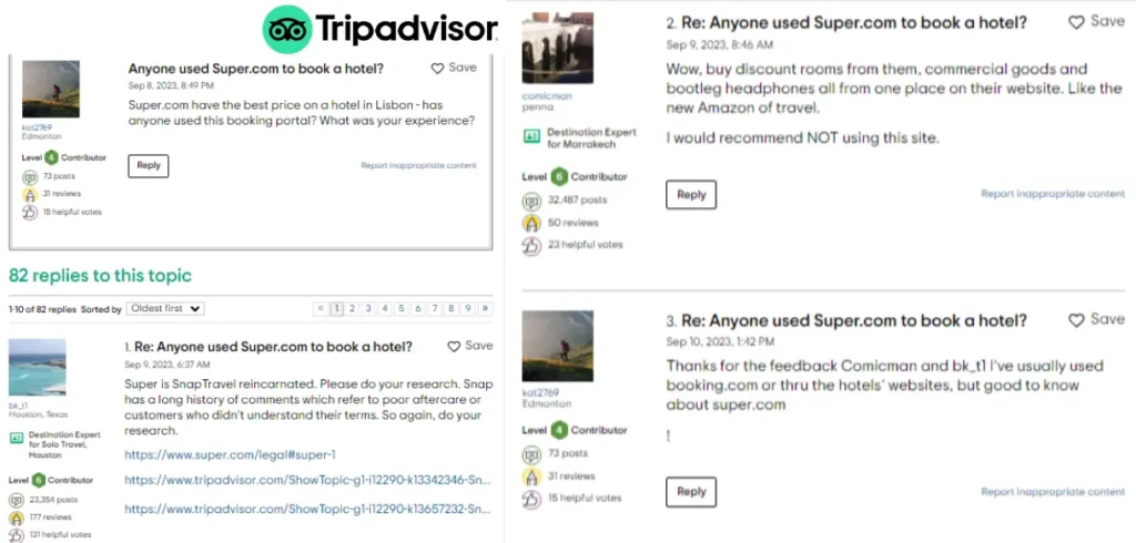TripAdvisor Reviews of Super.com