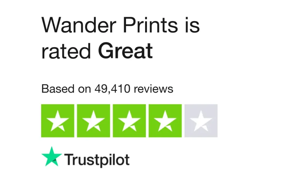 TrustPilot Reviews on Wander Prints