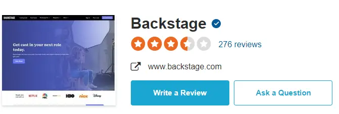 Backstage Review on Sitejabber