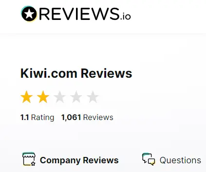 Reviews.io review on Kiwi.com