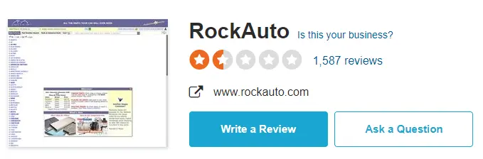 Sitejabber review on RockAuto