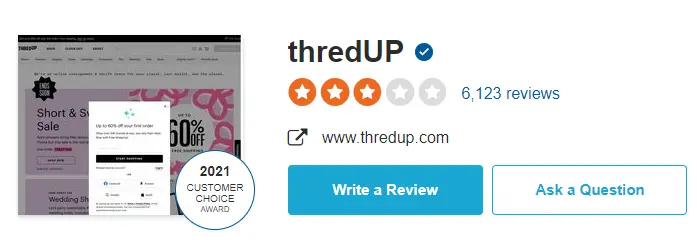 Sitejabber review on ThredUP