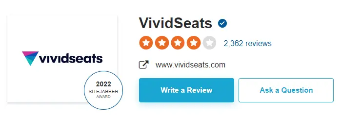 Sitejabber users review on Vivid Seats