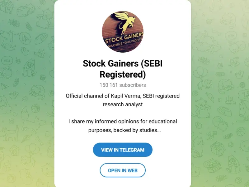 Stock Gainers Channels 