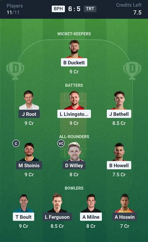 BPH vs TRT Small League Team