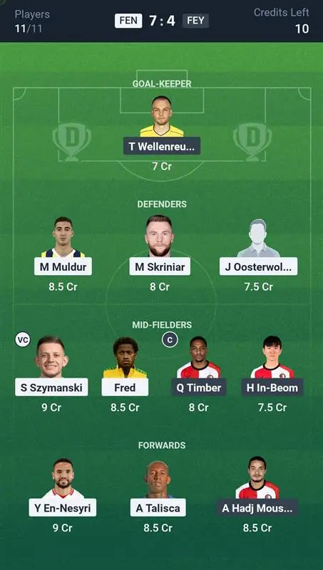 FEN vs FEY Grand League Team