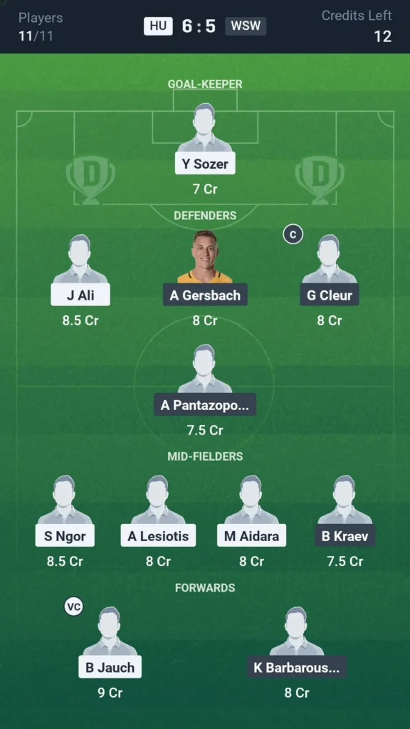 HU vs WSW Small League Team