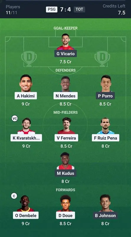 PSG vs TOT Small League Team